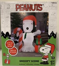 6.5 Ft Peanuts Snoopy Airblown Inflatable Holiday Christmas Lighted Yard Display - £113.99 GBP