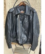 HARLEY-DAVIDSON Men’s Black Heavy Leather Motorcycle Jacket XL Long CA 0... - $406.43