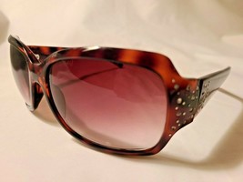Unbranded Lula Women&#39;s Brown Square Sunglasses Rhinestones New Without Tags - $29.99