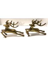 Flying Christmas Set of 2 Brass Reindeer Figures - £15.58 GBP