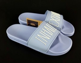 Rae Dunn Inhale. Exhale. Womens Light Blue Slides Sandals Slippers Size 8 New - £19.71 GBP