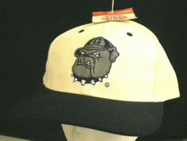 Georgetown Hoyas Vtg Nu Image Snapback Hat Bulldog Logo Ncaa White Blue Cap Nwt! - £87.16 GBP