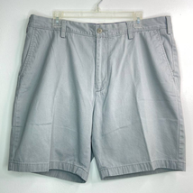 Nautica Deck Shorts Mens 38 Gray Flat Front Pockets Cotton High Rise 8 I... - $13.50