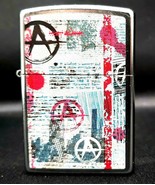 Anarchy - Grafitti  Authentic Zippo Lighter Street Chrome 48662 - £19.65 GBP