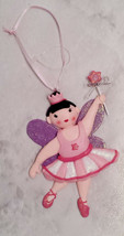 Pink And Purple Glitter Ballerina Fairy Princess Christmas Ornament Decoration - £7.18 GBP