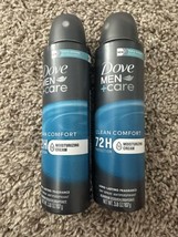 2 Dove Men+Care Clean Comfort Antiperspirant Deodorant Dry Spray 3.8oz Exp 05/25 - £10.97 GBP