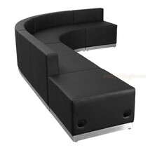 Black White Leather* L-Sectional Reception Office Hotel Conference Livin... - $3,739.89