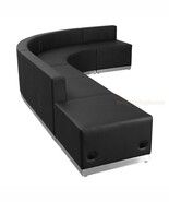 Black White Leather* L-Sectional Reception Office Hotel Conference Livin... - €3.220,71 EUR