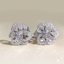 Colorful Zircon Flower Earrings Sporty  Luxurious Gift - $58.55