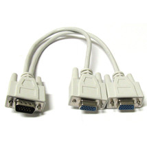 Vga Splitter Y Adapter Video Monitor Dual Screen Aux Cable 15-Pin Svga U... - £14.14 GBP