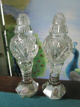 Bohemia Czech Footed Glass Shakers Crystal 6 3/4&quot; Pair - €38,18 EUR