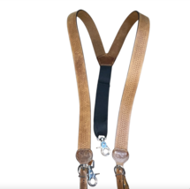 Nocona Suspenders Mens Galluse Leather Embossed Weave N8512448 Size LARGE - £30.16 GBP