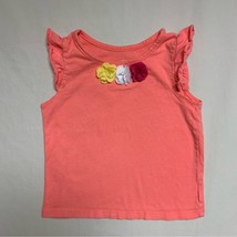Peach Tank Top Girl’s 3T Rosette Flower Neck Spring Summer Lightweight F... - $8.91