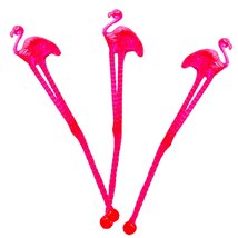 10pc Set Luau Party PINK FLAMINGO COCKTAIL STIRRERS Bar Pub Drink Swizzl... - £3.05 GBP