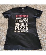 Cute Womens Black &quot;Fitness?&quot; T-shirt - $8.00