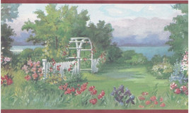 Red Brick House Garden Scenery SA105581 Wallpaper Border - £24.07 GBP