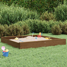 vidaXL Sandbox Honey Brown Solid Pine Wood Large Breathable Design - $258.33