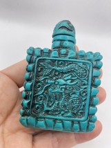 Vintage Dragon Parfum Snuff Bouteille Bleu Sculpté - $63.99