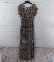 Forever 21 Dress Womens Medium Maxi Sheer Overlay Elastic Waist Lined Boho - $19.95