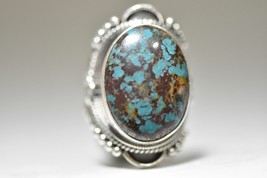 Turquoise ring vintage tribal Sterling Silver men women - £75.85 GBP