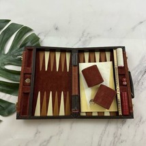 Aries of Beverly Hills Vintage Backgammon Set Brown Corduroy Cover Not Complete - $22.76