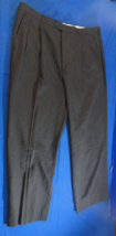 MENS OSCAR DE LA RENTA WEAR PLEATED FRONT BLACK PIN STRIPE DRESS PANTS 3... - $24.30