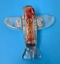 Antique Glass Candy Container Army Bomber w Paper Bottom 4 1/4 x 4 1/8 Inch - $640.61 MXN