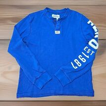 Aeropostale Y2K Henley Waffle Knit Shirt Mens Size Medium Blue Long-Slee... - $24.75