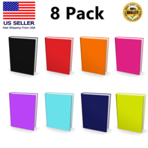 8PC Stretchable Bookcover Jumbo Solid Colors Fabric Sox Fit Textbooks up to 9x12 - £15.81 GBP