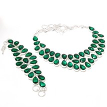 Chrome Diopside Pear Shape Handmade Fashion Ethnic Necklace Set Jewelry SA 4497 - £21.00 GBP