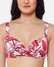 Jessica Simpson Paradiso Palm Twist Front Underwire Bikini Top Size Larg... - $29.65