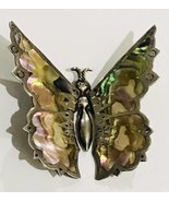 Vintage Sterling Silver Taxco Mexico Abalone Butterfly Brooch Signed GP ... - £97.72 GBP