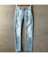 Apple Bottoms Jeans Distressed Denim Embroidery Studded Pockets 90s Y2K-... - $1,084.30 MXN