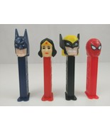 Vtg Lot of 4 Superhero Pez Dispensers Wolverine, Batman, Spiderman, Wond... - $11.63