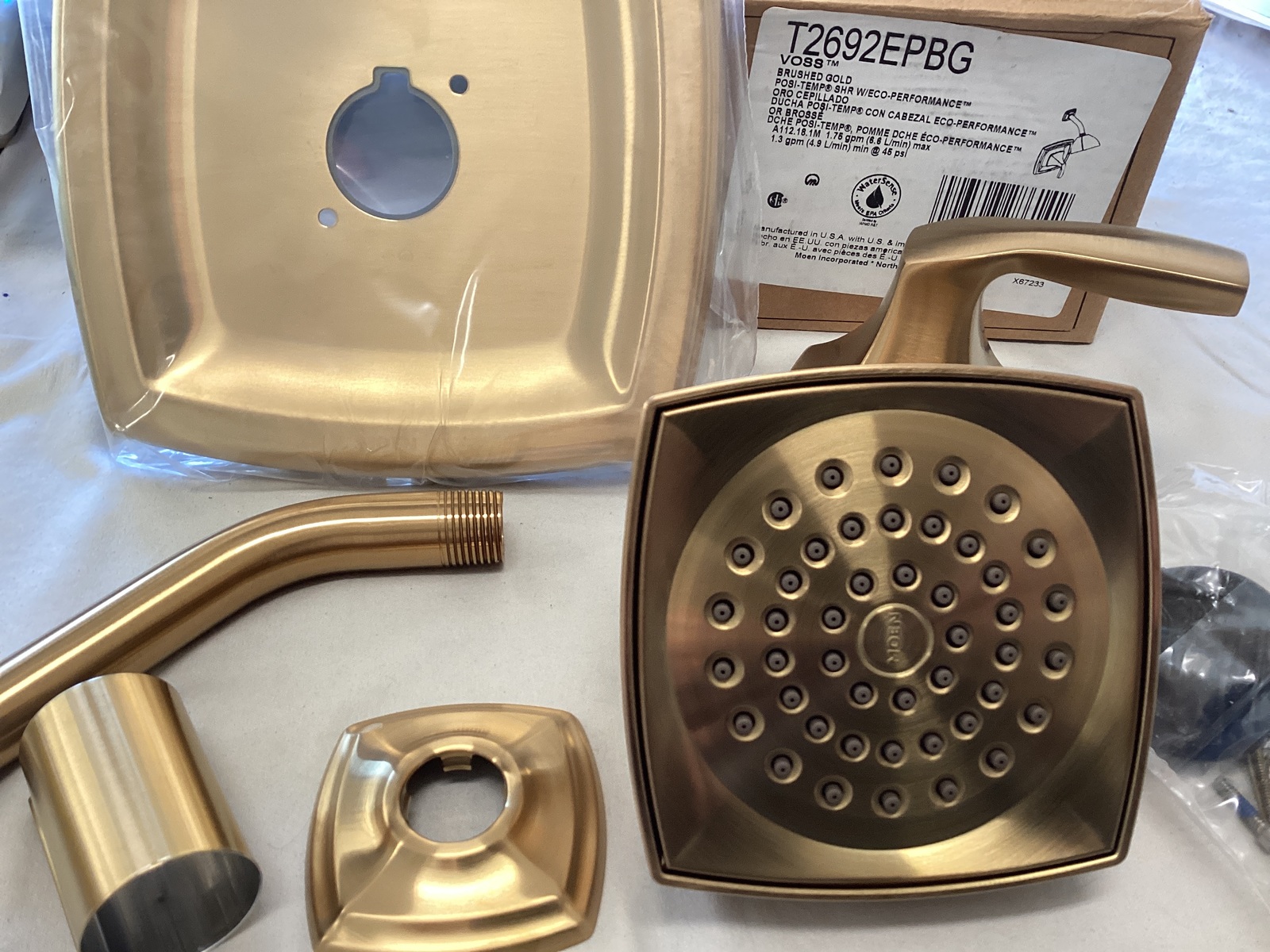 Moen T2692EPBG Voss Pressure Balancing Shower Trim Kit, No Valve - Brush... - $190.90