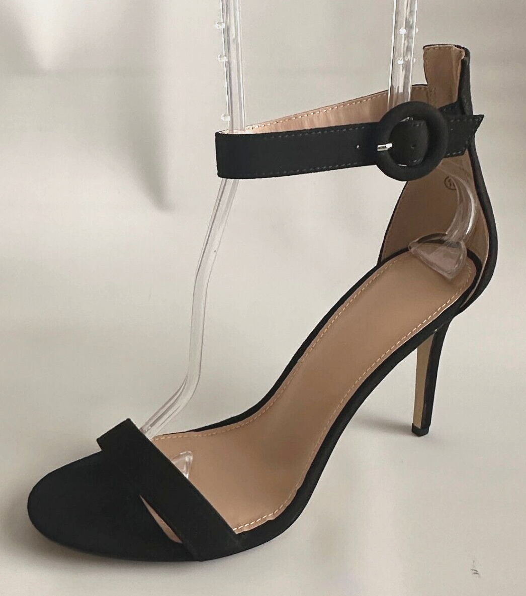 Unbranded Women&#39;s Size 10 Black Faux Suede 4&quot; Hi Heels Ankle Strap Dress... - $23.70