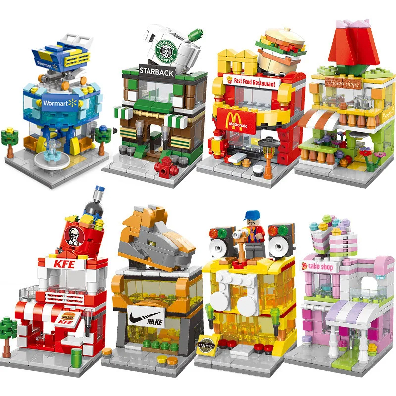 DIY Architecture Mini City Store Street View Food Snake House Building B... - $18.00