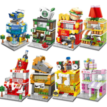 DIY Architecture Mini City Store Street View Food Snake House Building Blocks Cl - £14.16 GBP