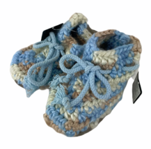 UGG Australia Crochet Upper Sheepskin Leather Crib Shoes Baby Infant Blue Large - £21.83 GBP