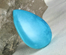 Natural Arizona Turquoise Pear Cabochon 39.96 Carats Gemstone For Ring Pendant - £206.55 GBP