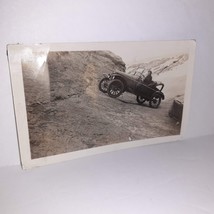 Photograph Man Driving Old Car Early Automobile 1910s Up A Snowy Mountain 3x4 - £4.77 GBP