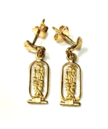 Egyptian Gorgeous Fancy Design Cleopatra Cartouche Earring 18K Yellow Go... - $375.20