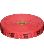 Red ADMIT ONE 2000 single Numbered TICKETS Roll admission door raffle PM... - €19,11 EUR