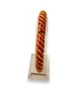 Vintage 1980s Red Gold Hinged Bangle Bracelet Small 2&quot; Enamel Classic - €10,37 EUR