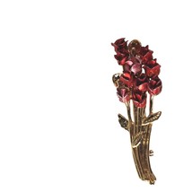 Vintage Joseph Warner Brooch Rose Bouquet Metal Flowers Signed Costume J... - $14.89