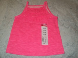 NEW Okie Dokie Girl&#39;s Tank Top 12-18 Months Pink Ruffled Front - $8.20