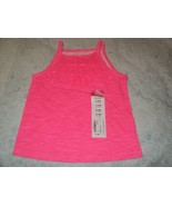 NEW Okie Dokie Girl&#39;s Tank Top 12-18 Months Pink Ruffled Front - £6.44 GBP