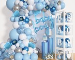 137Pcs Baby Blue Balloons Baby Shower Decorations For Boy With Baby Boxe... - £32.24 GBP