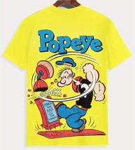 Men’s Yellow Popeye Punching Short Sleeve T Shirt Size 2XL - $283.64 MXN