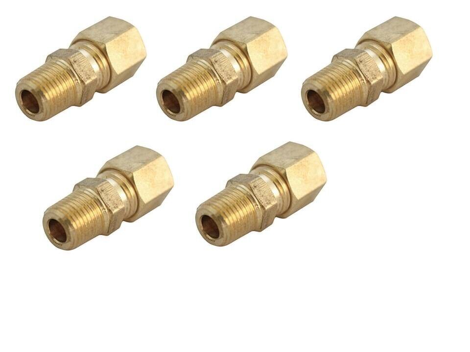 JMF 4503322 COMPRESSION CONNECTOR 5/16&quot;X1/8&quot;, YELLOW BRASS (5-PACK) - $12.87